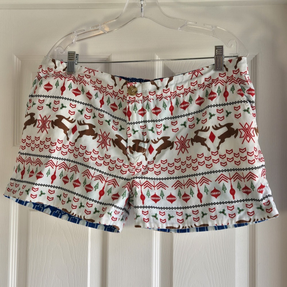 Chubbies Christmas‎ Hannukah Reversible Chino Shorts Women's Size 10 Cotton
